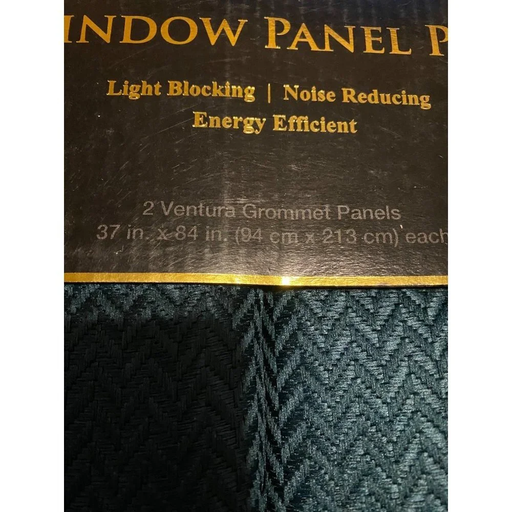 NEW Aprima Blackout Noise Reducing Window Ventura Grommet 2 Panels Pair 37